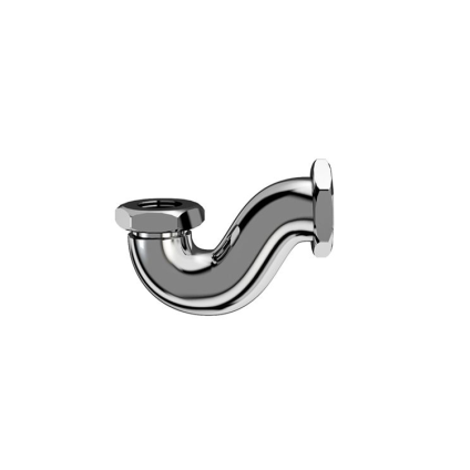 Product Cut out image of the Burlington Chrome Shallow P Trap