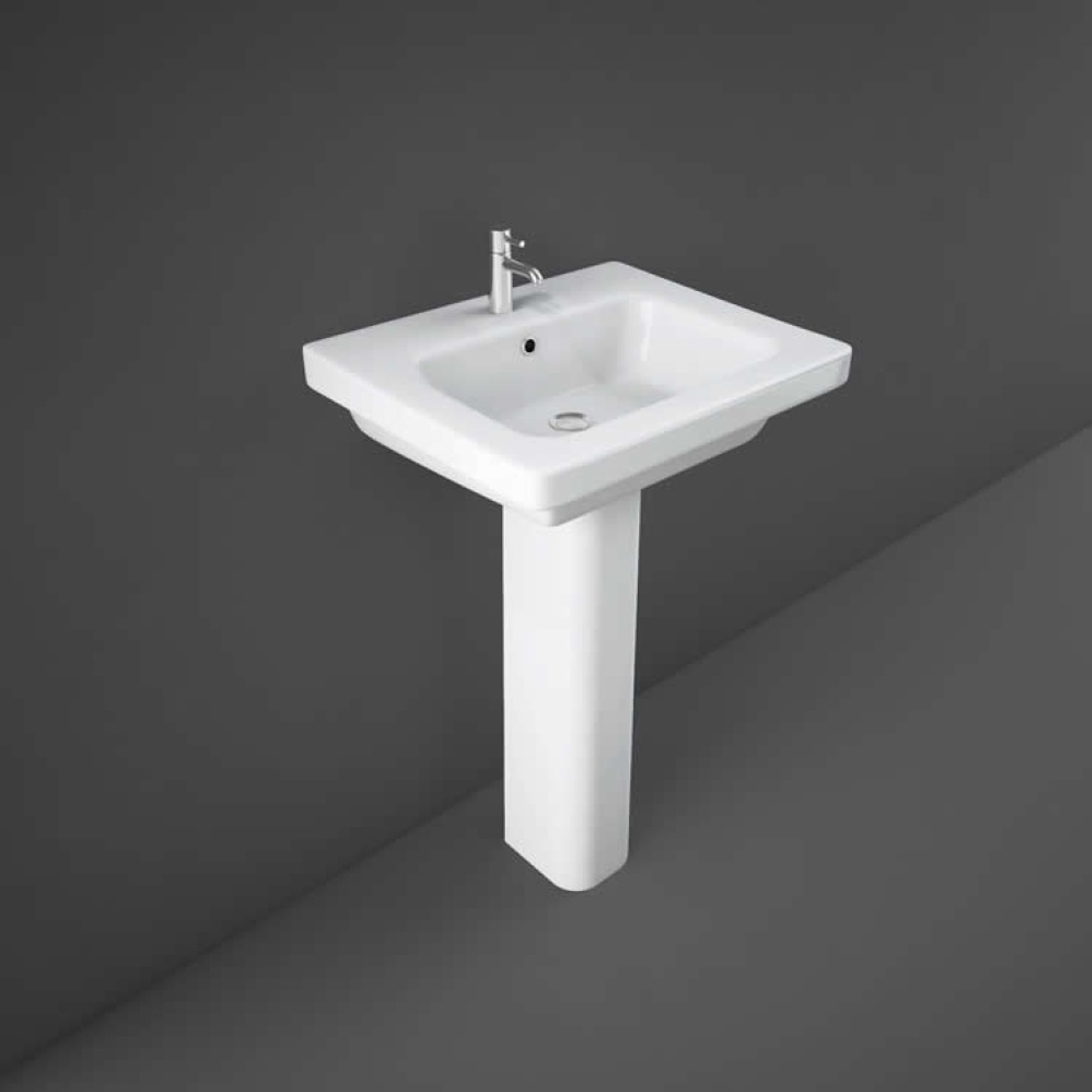 Rak Resort 550mm Single Tap Hole Basin and Pedestal - Image 1