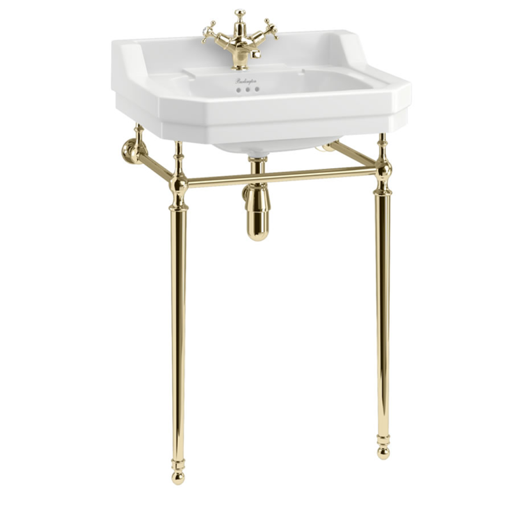 Product Cut out image of the Burlington Edwardian 560mm Basin & Gold Washstand