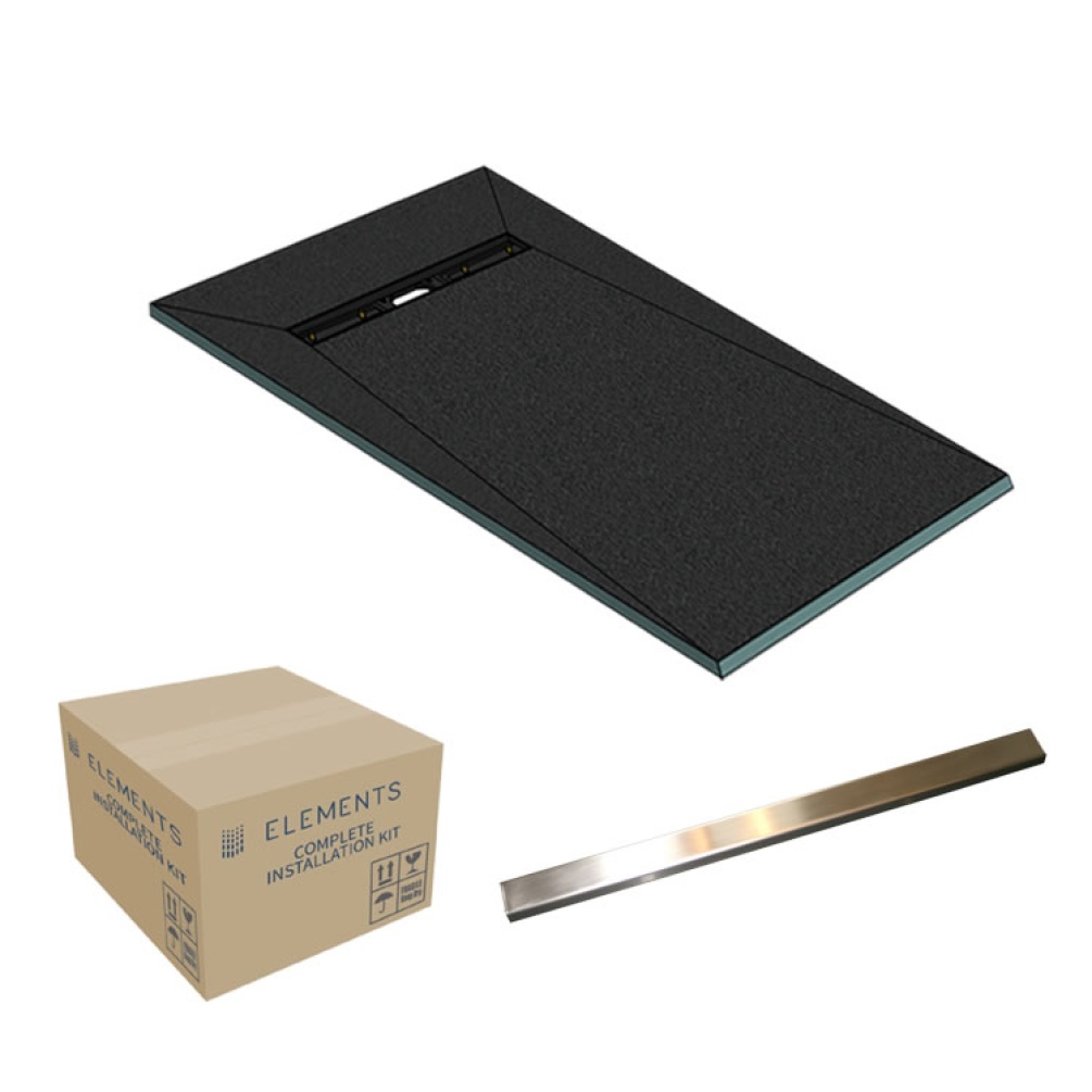 Photo of Abacus Elements 160mm x 900mm Level Access 30mm Wetroom Former Kit with End Linear Drain