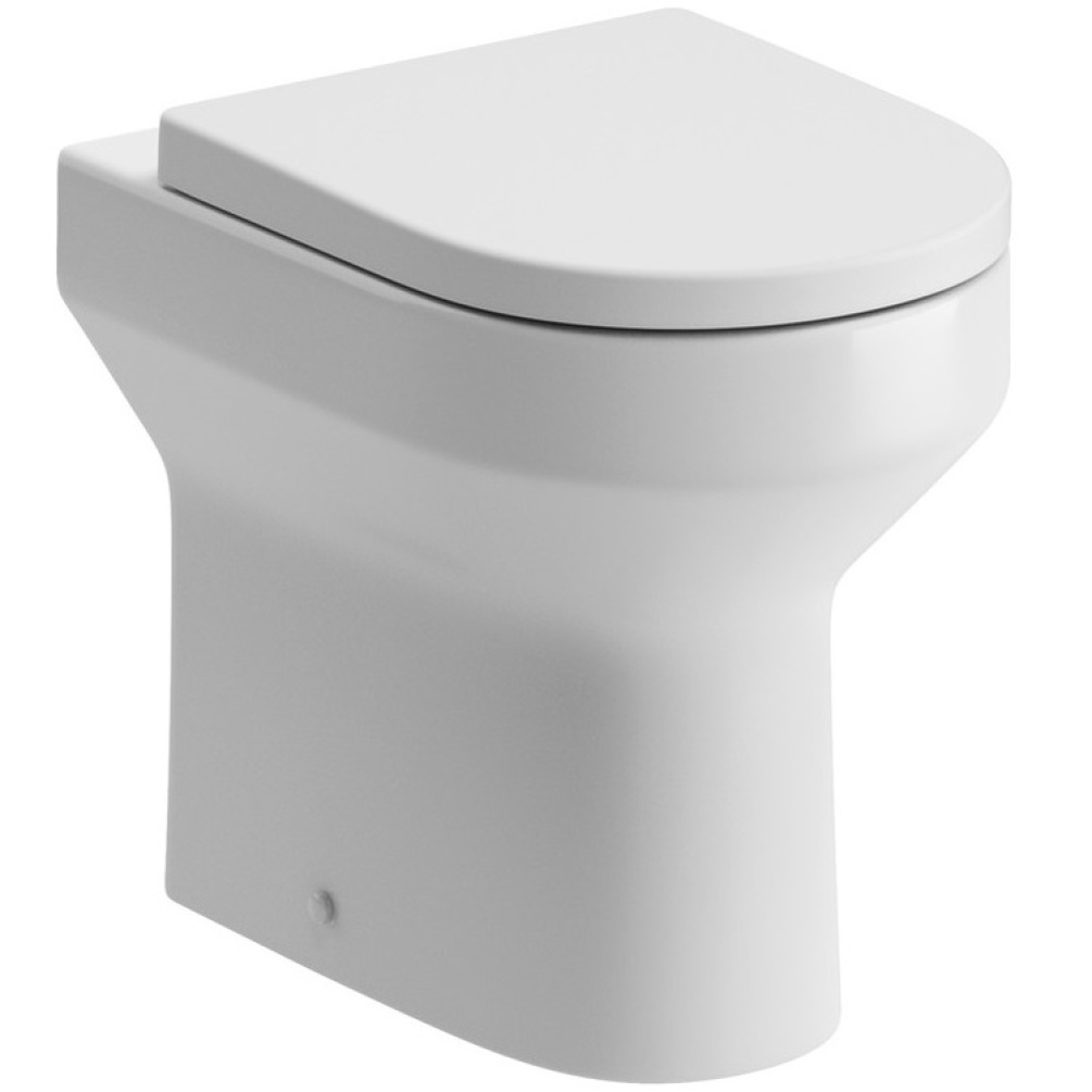 Product cut out image of Globe Comfort Height Back to Wall Toilet With Soft Close Seat GLOBECHBTW