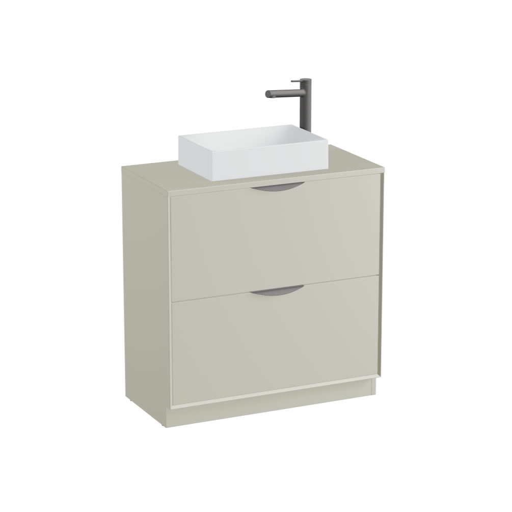 Vado Safari Smooth 800mm Cashmere Floorstanding Vanity Unit & Worktop