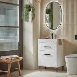 Tavistock Arlington 600mm White Freestanding Vanity Unit & Basin - Lifestyle Image 1