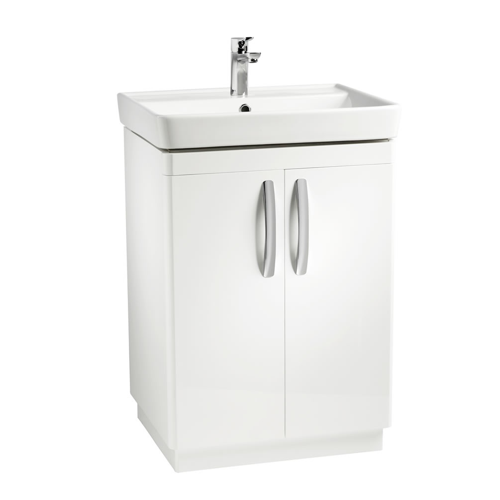 Tavistock Compass 600mm Gloss White Freestanding Unit & Basin