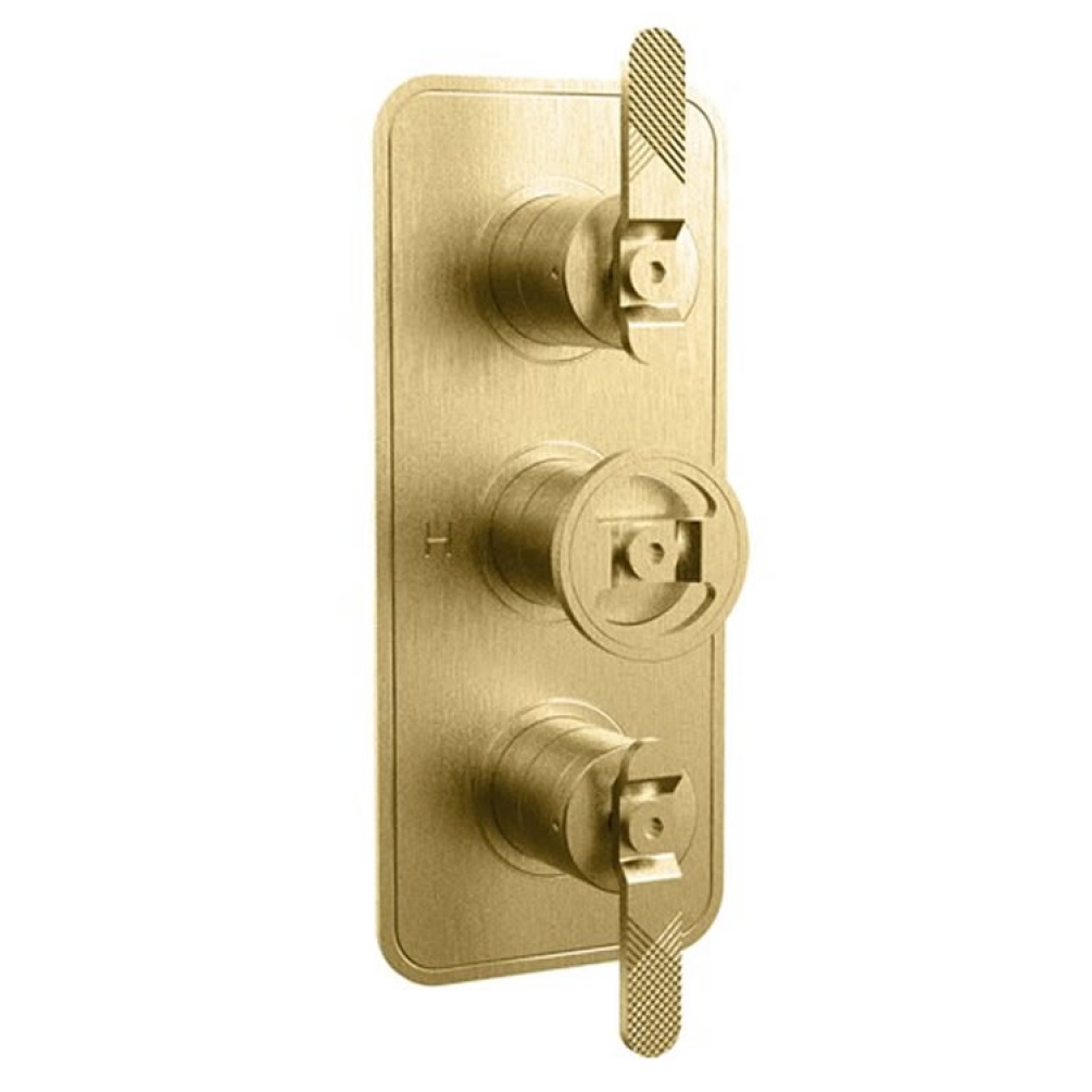 Photo Of Crosswater Union Brushed Brass Thermostatic Lever Shower Valve