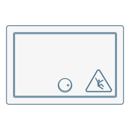 iconography image of a non-slip/anti-slip/slip-resistant oblong or rectangular shower tray/base