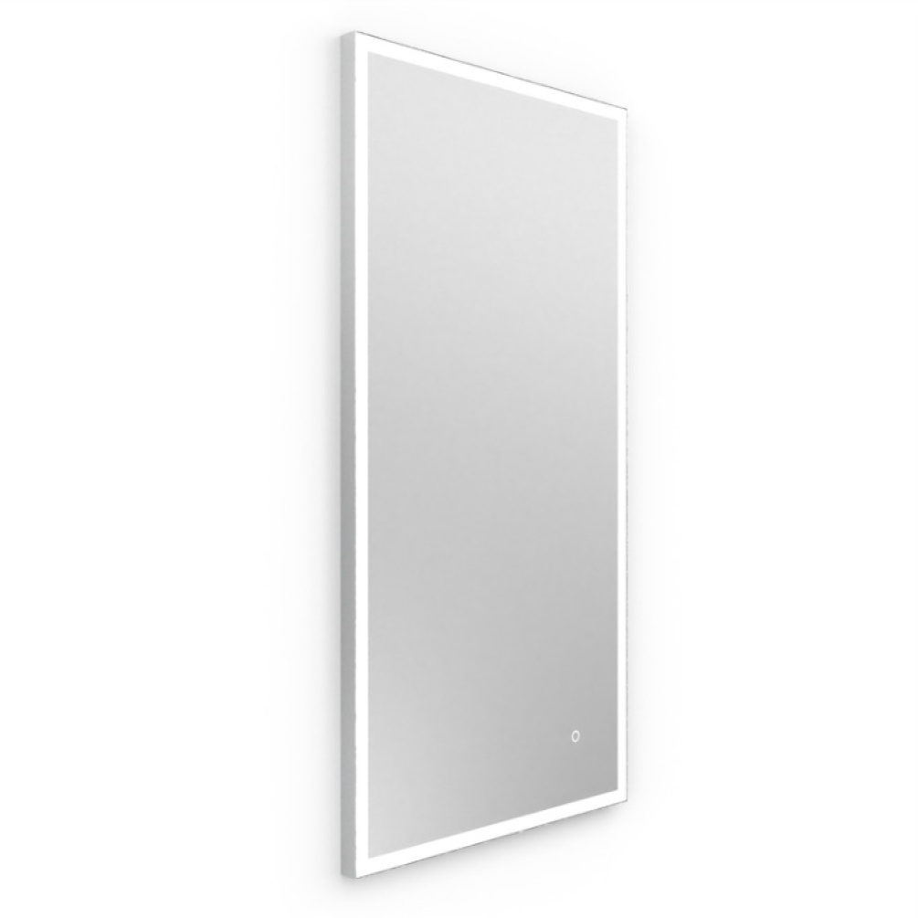 Product Cut out image of Origins Living Tate Light Polished 500mm Rectangular Mirror on an angle