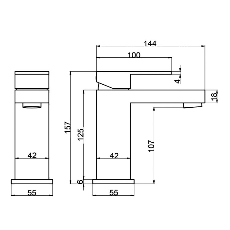 Abacus Plan Chrome Mini Mono Basin Mixer Sanctuary Bathrooms