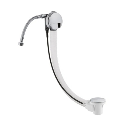 Cut out image of the Victoria + Albert Kit 60 Polished Chrome Overflow Bath Filler & Pop Up Waste