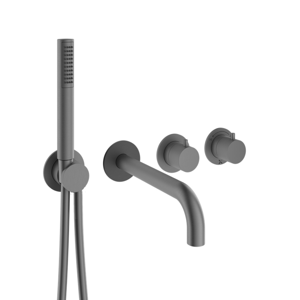 Crosswater Module Slate 2 Handle Shower Valve, Spout & Handset