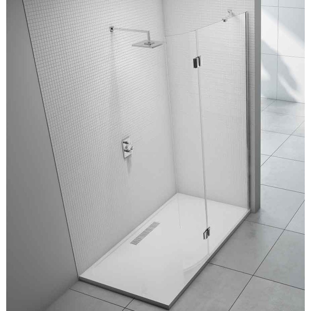 Merlyn 8 Series Wetroom Panel With Curved Hinged Panel