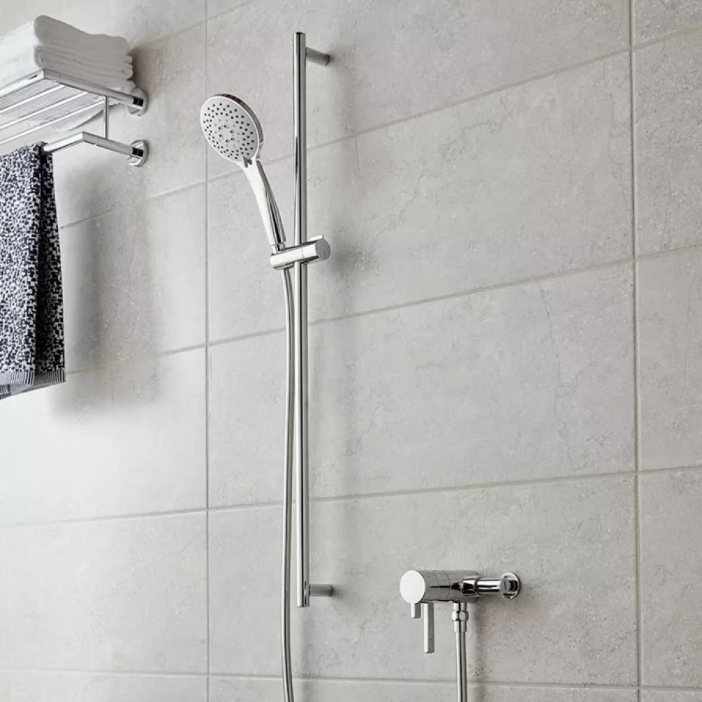 Lifestyle image of Vado Celsius Exposed Thermostatic Slide Rail Shower Set