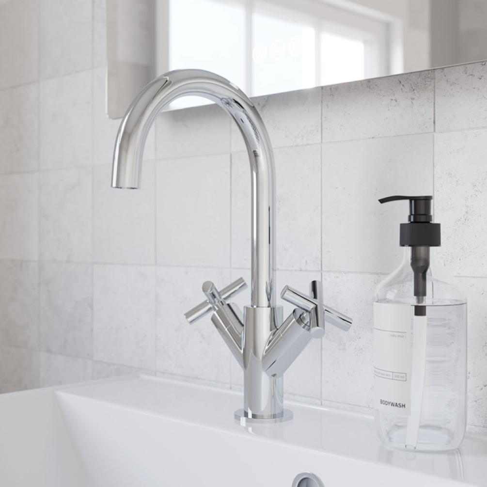 Lifestyle Photo of Crosswater MPRO Chrome Crosshead Basin Monobloc