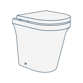 iconography image of a modern comfort height toilet with a contemporary design and extra height