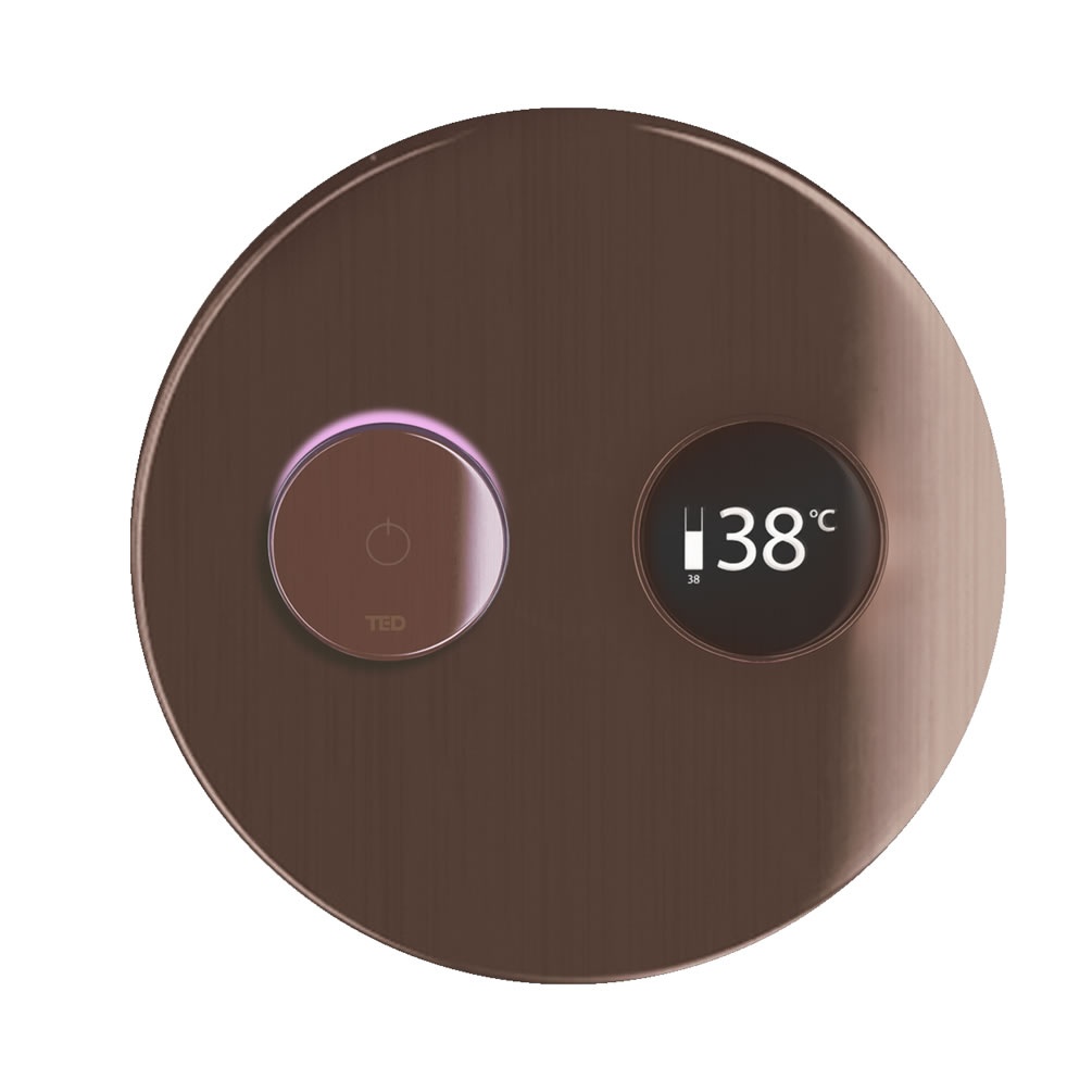 Cutout image of TED TOGO Brushed Bronze Round Dual / Triple Outlet Digital Shower Valve