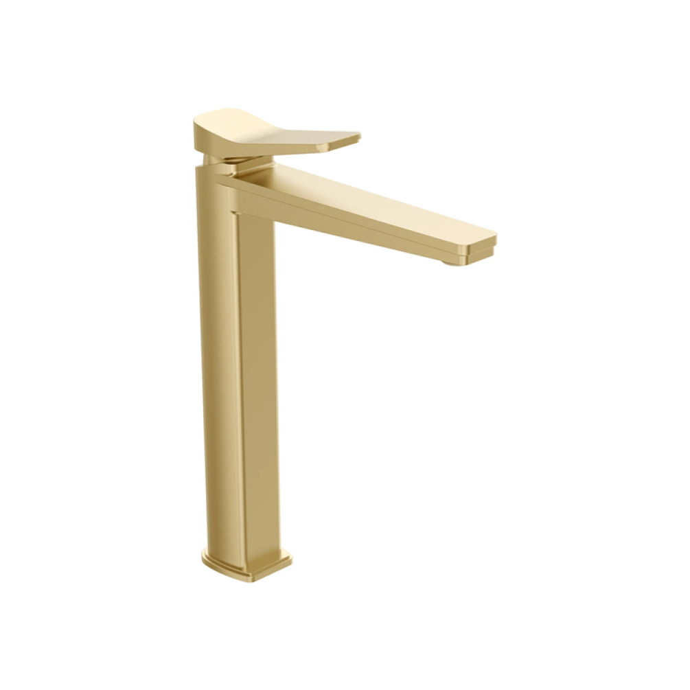 Photo of JTP Hix Brushed Brass Tall Basin Mixer Cutout