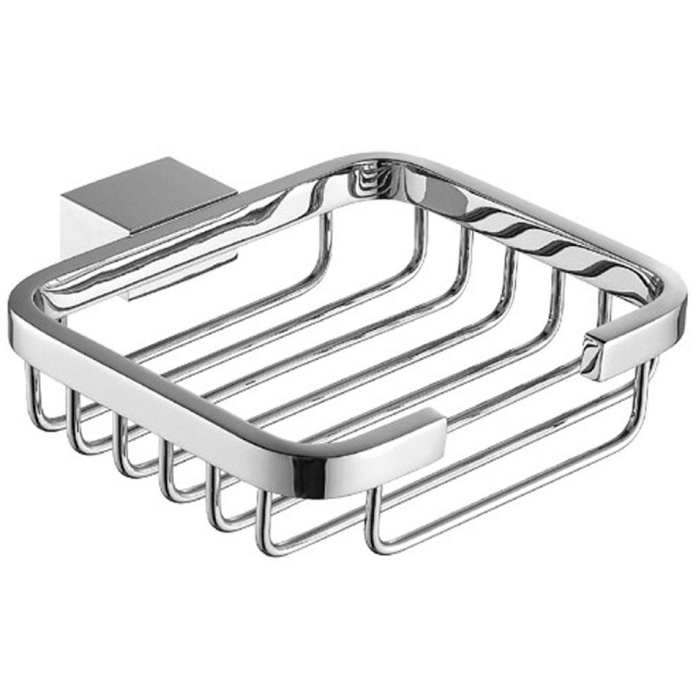 Image of The White Space Legend Soap Basket in Chrome