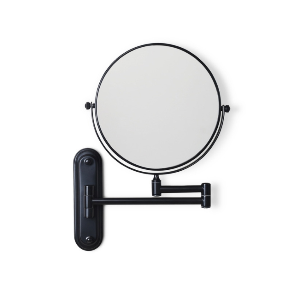 Product Cut out image of the Origins Living Taylor Black Reversible 5X Magnifcation Wall Mirror