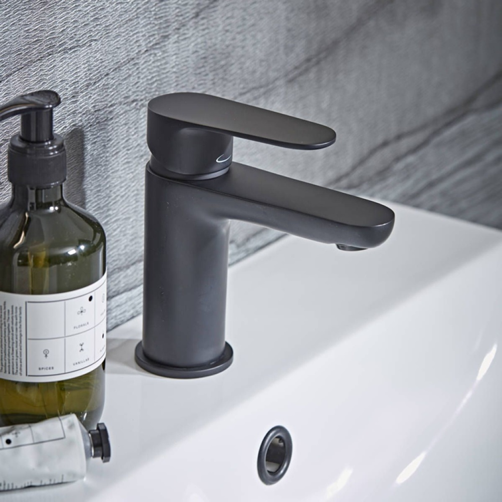 Tavistock Zero Matt Black Mono Basin Mixer With Waste - Image 1