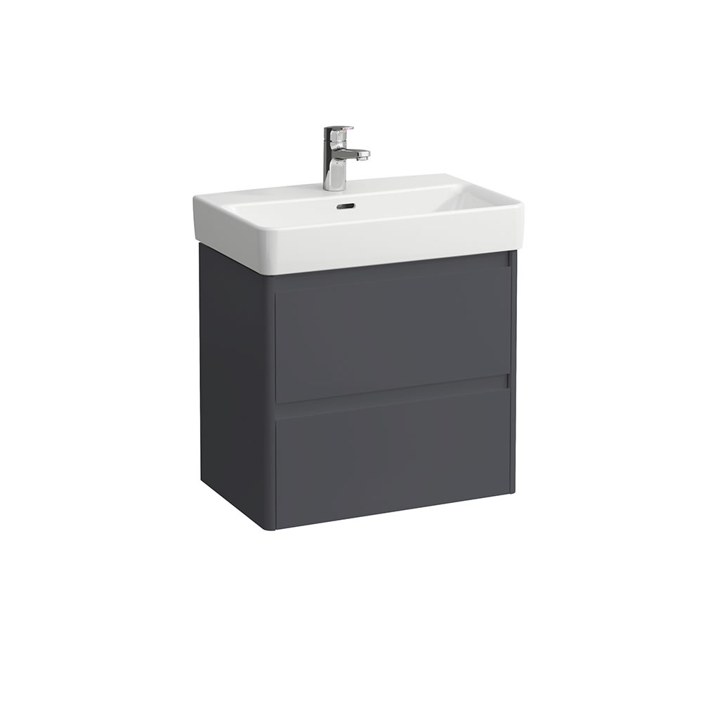 Cutout image of Laufen Base 2.0 Black 600mm Wall-Hung Vanity Unit & Basin