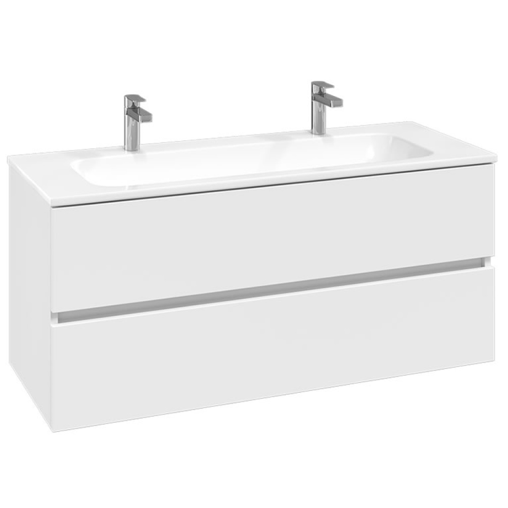 Cutout image of Villeroy & Boch Arto Satin White 1200mm Vanity Unit & Basin