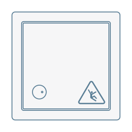 iconography image of a non-slip/anti-slip/slip-resistant square shower tray/base