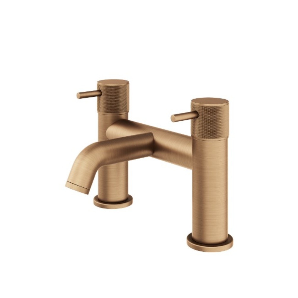 Product Cut out image of the Abacus Iso Pro Brushed Bronze Deck Mounted Bath Filler