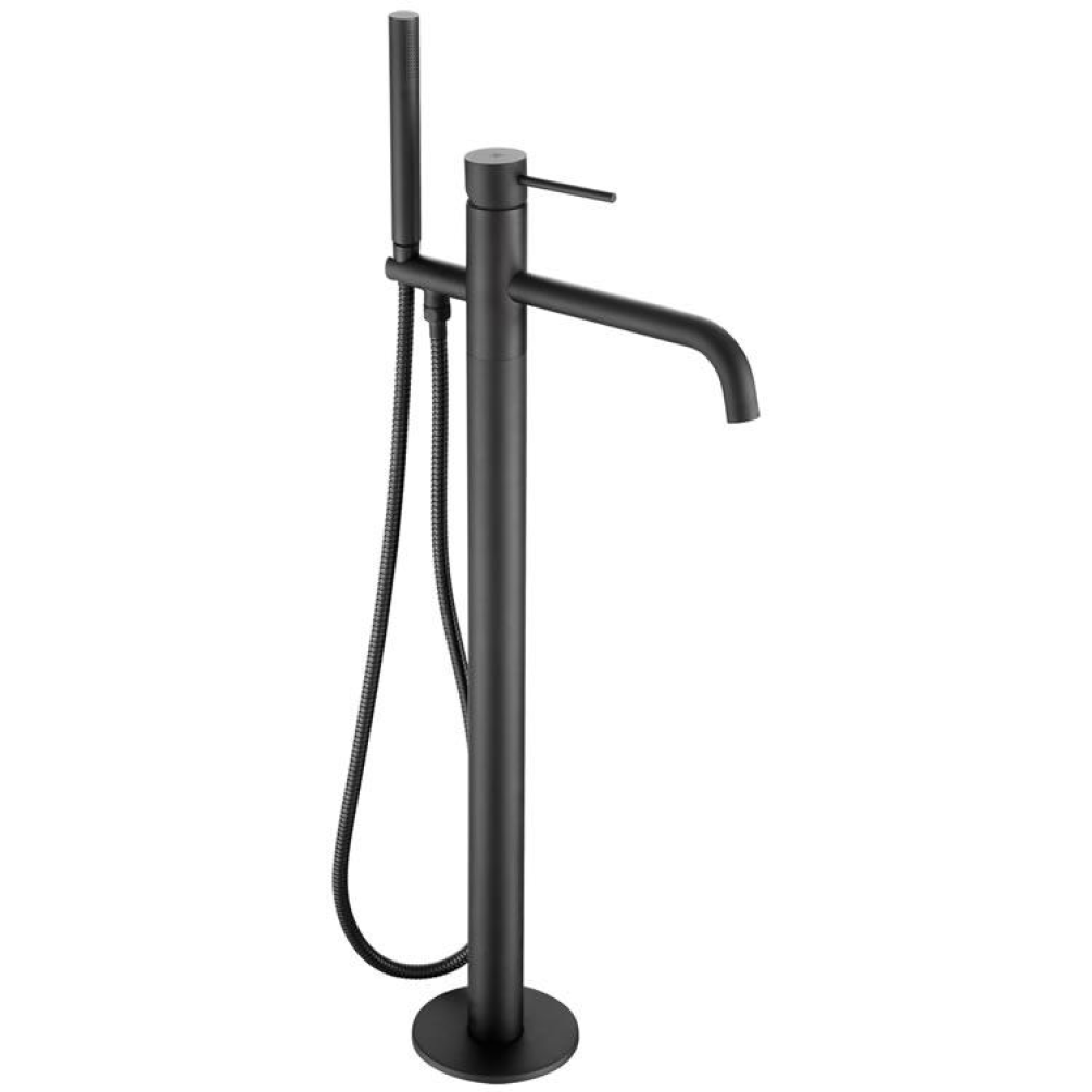 Product Cut out image of the JTP Vos Matt Black Floorstanding Bath Shower Mixer