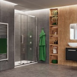 Lifestyle Photo of Crosswater Optix 10 Polished Stainless Steel Single Sliding Shower Door