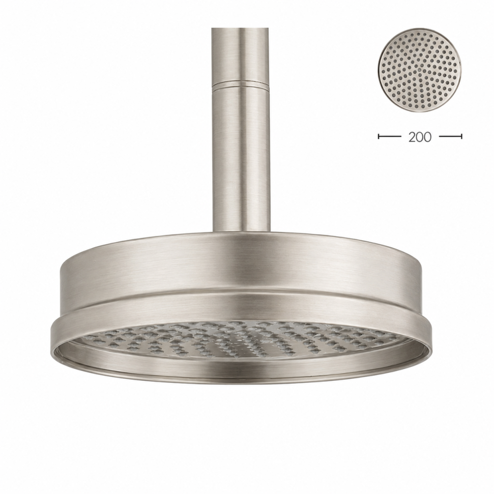 Cut out image of the Crosswater Waldorf Brushed Nickel 8" Shower Head