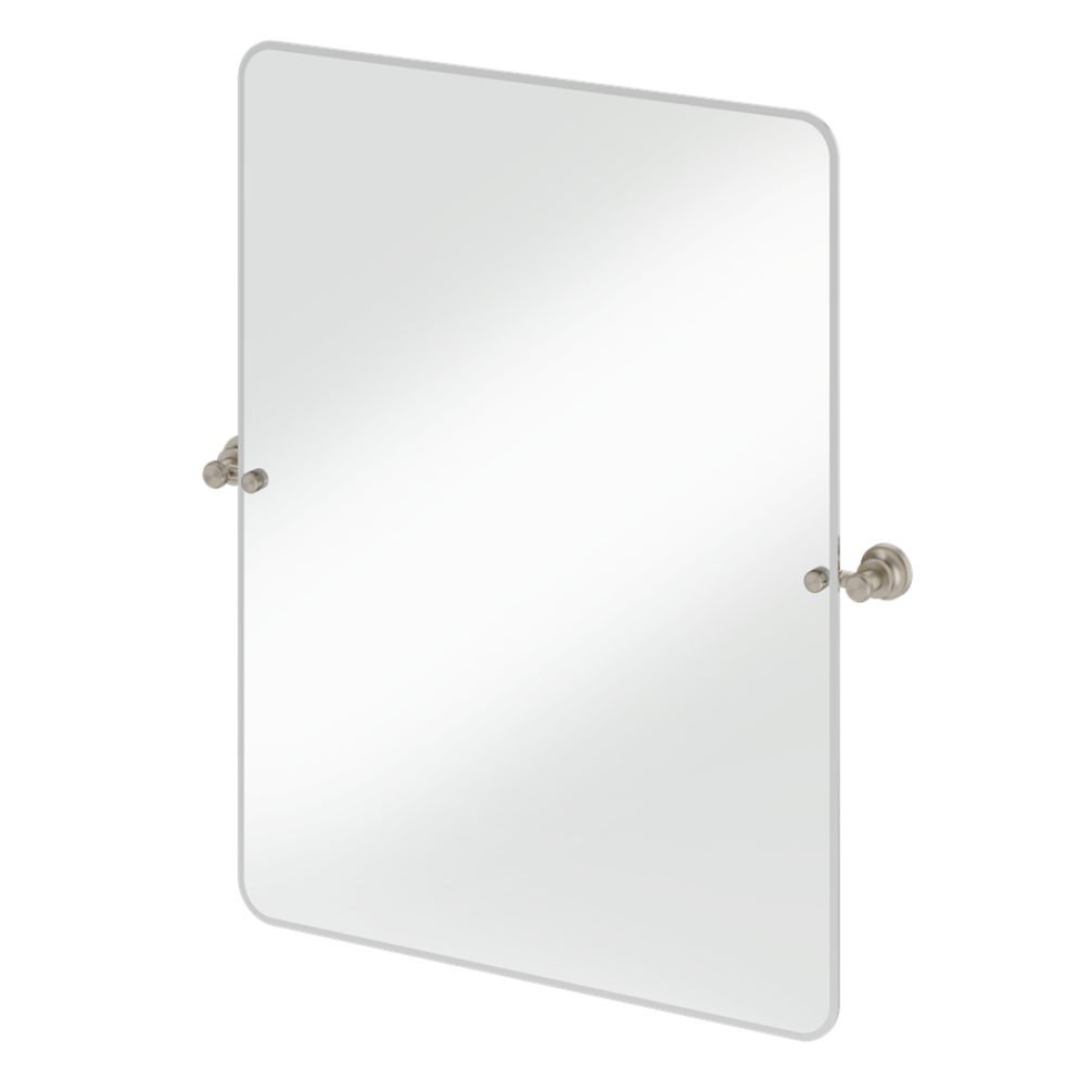 Burlington Brushed Nickel 650 x 850mm Rectangular Mirror With 1850 Fixings