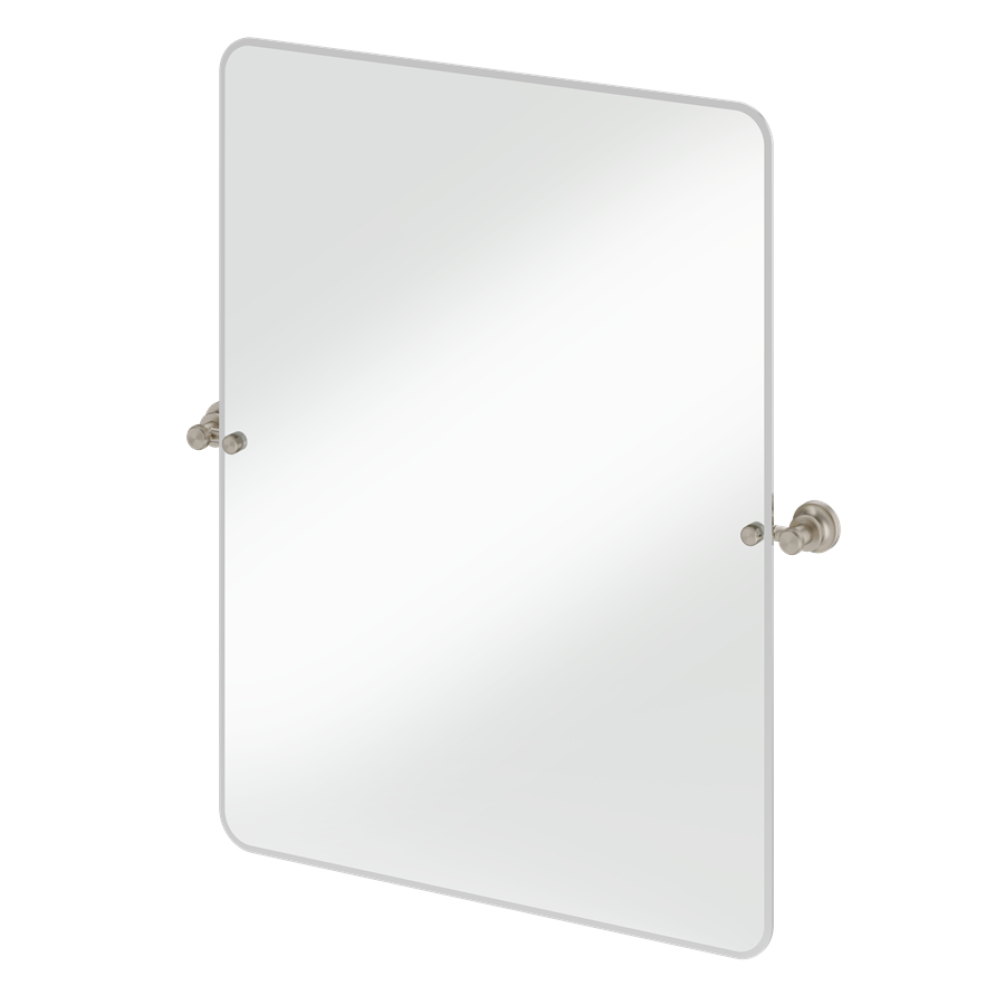 Burlington Brushed Nickel 650 x 850mm Rectangular Mirror With 1850 Fixings