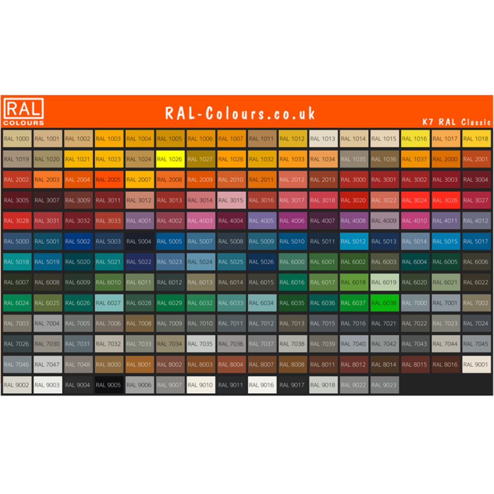 RAL Colour Chart