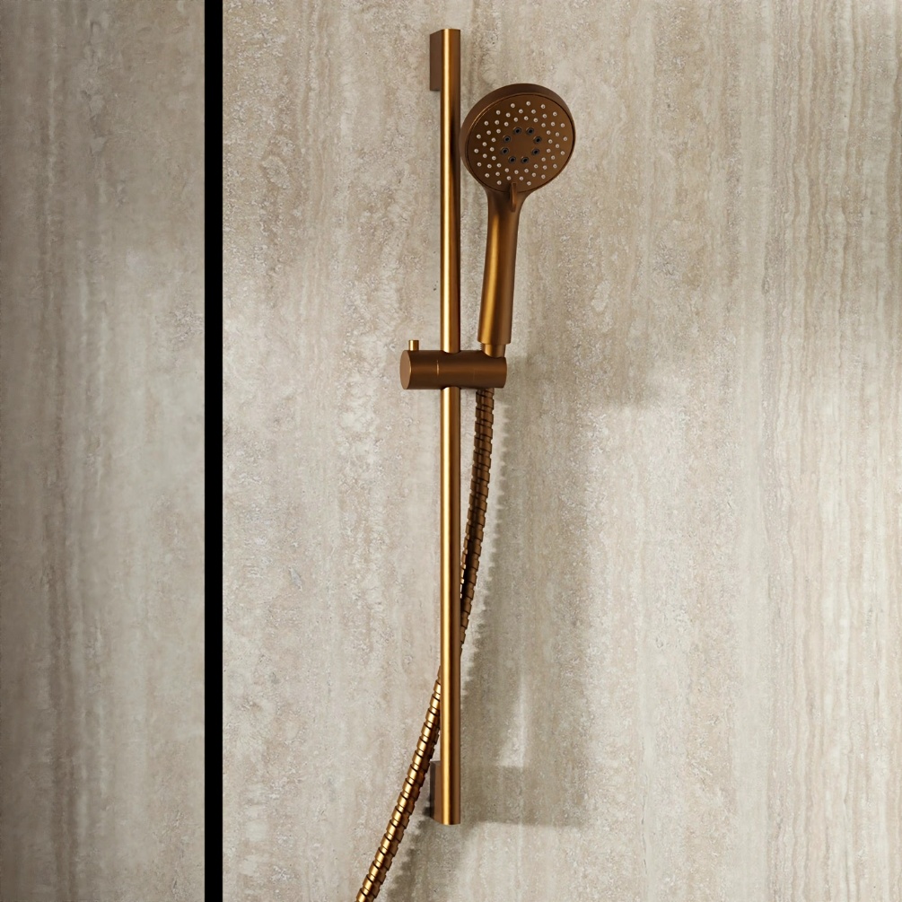 Crosswater Brushed Bronze Riser Rail Shower Kit with Outlet