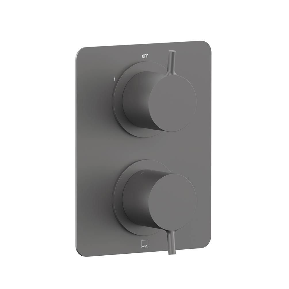 Vado Safari Lever Pewter Thermostatic Shower Valve - 2 Outlet 2 Handle