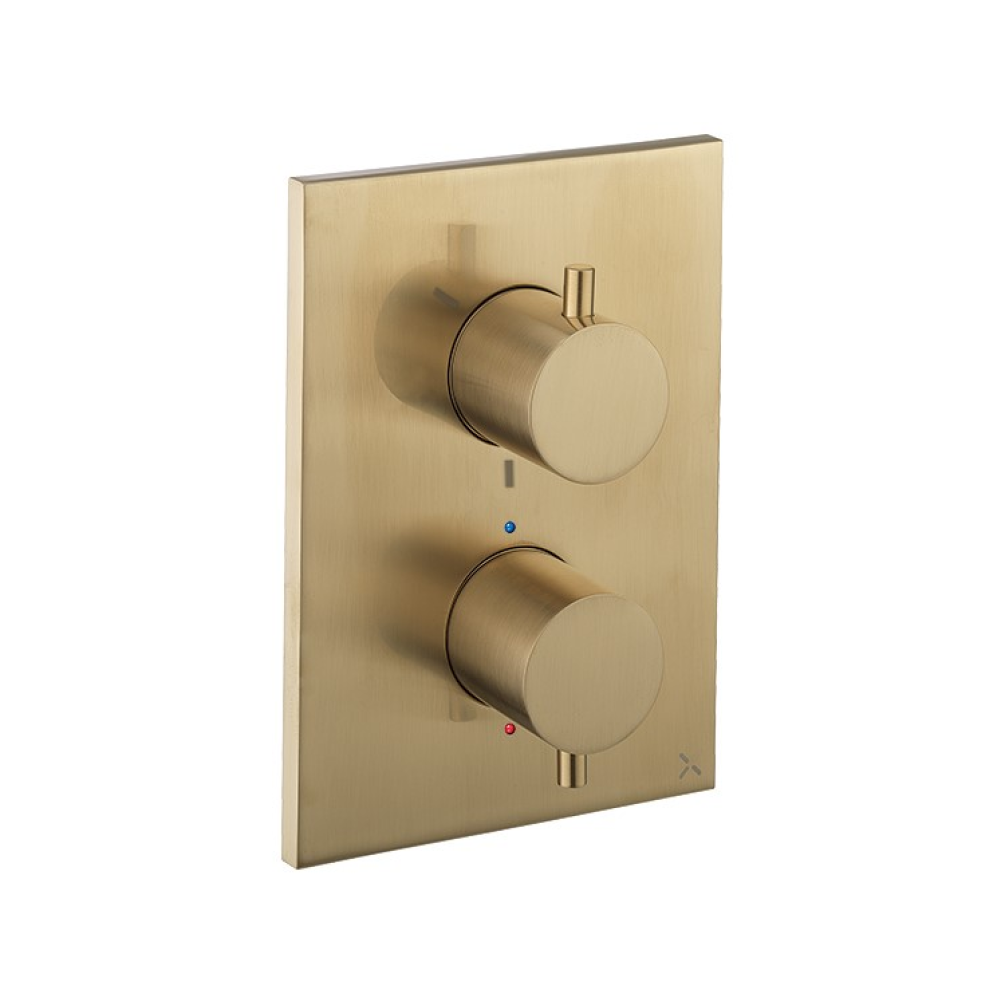 Photo of Crosswater MPRO Brushed Brass Crossbox 2500 Valve Cutout
