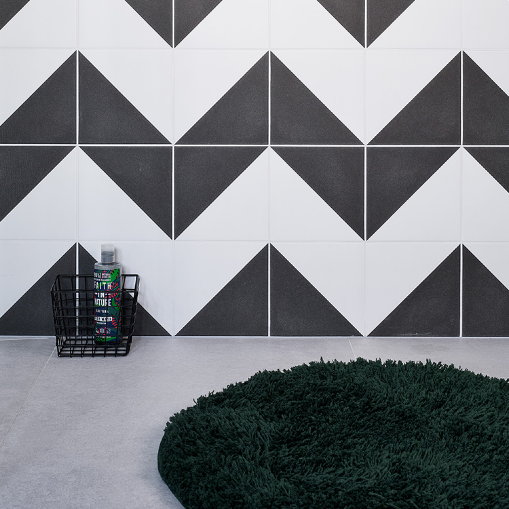 Lifestyle Photo of Ca' Pietra Parisian Cafe Tri Black Porcelain Textured Tiles