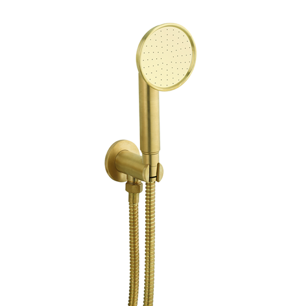 Photo of Crosswater MPRO Industrial Unlacquered Brushed Brass Single Function Handset