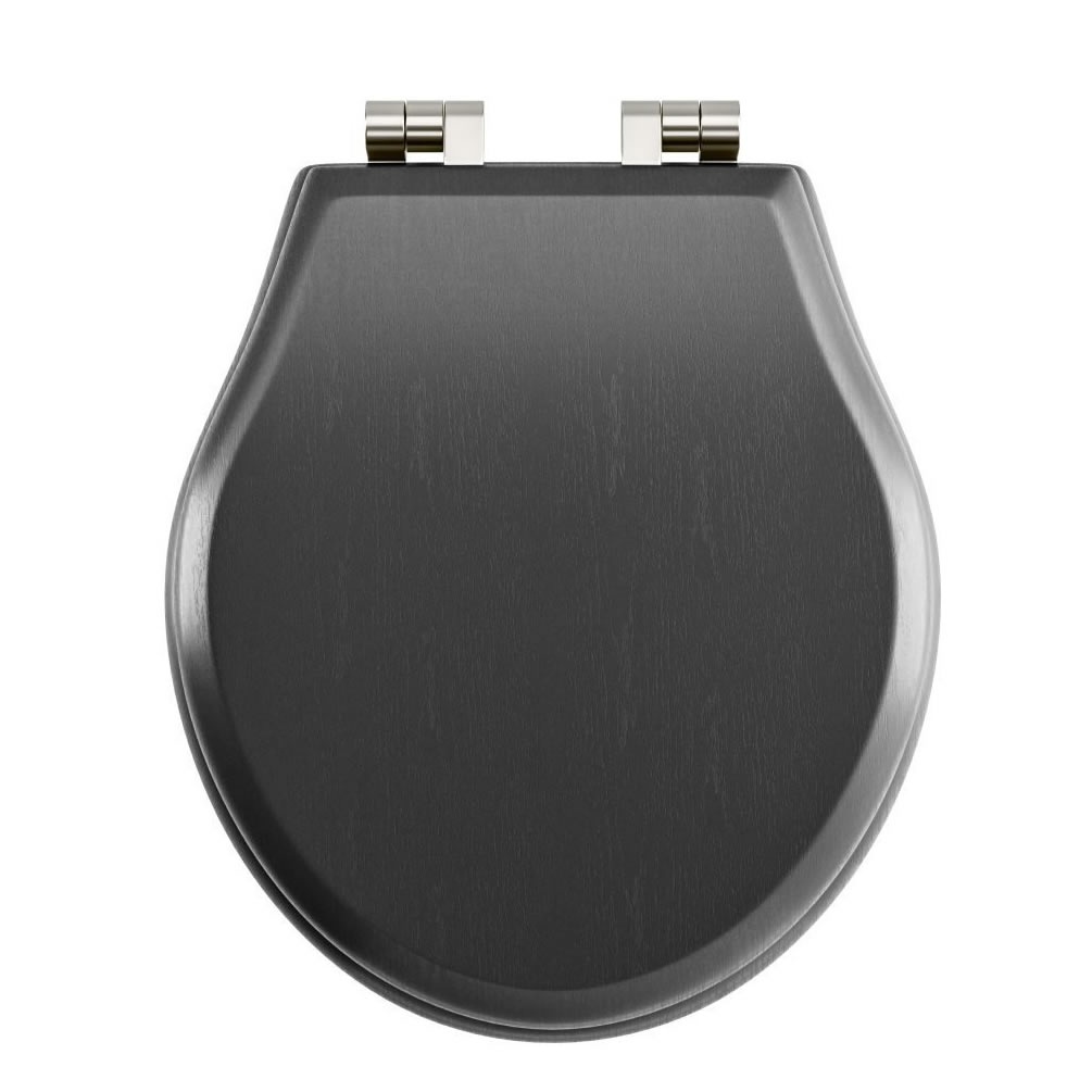 Imperial Regent Matt Black Painted Soft Close Seat With Polished Nickel Hinges