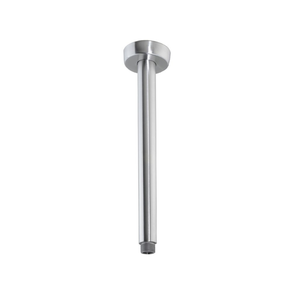 Photo of JTP Inox Brushed Stainless Steel 200mm Round Ceiling Shower Arm Cutout