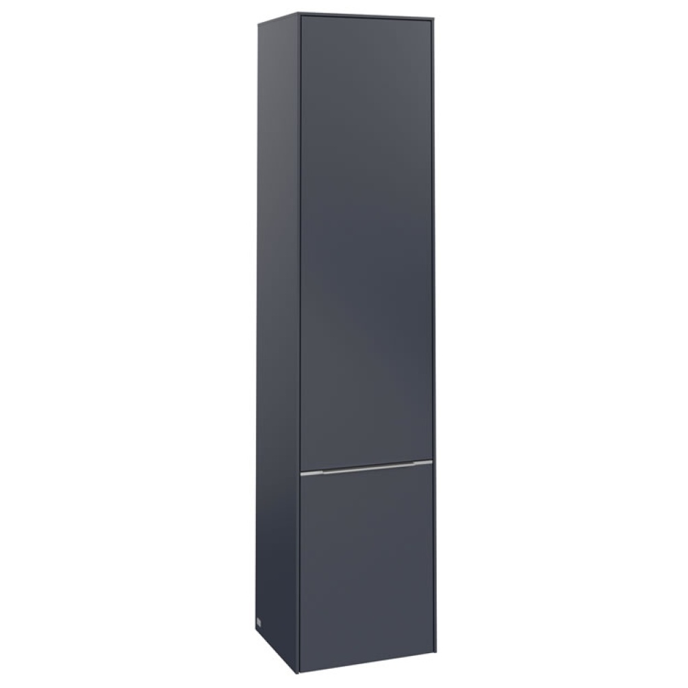 Cutout image of Villeroy & Boch Subway 3.0 Marine Blue Tall Cabinet Glossy Aluminium Handle