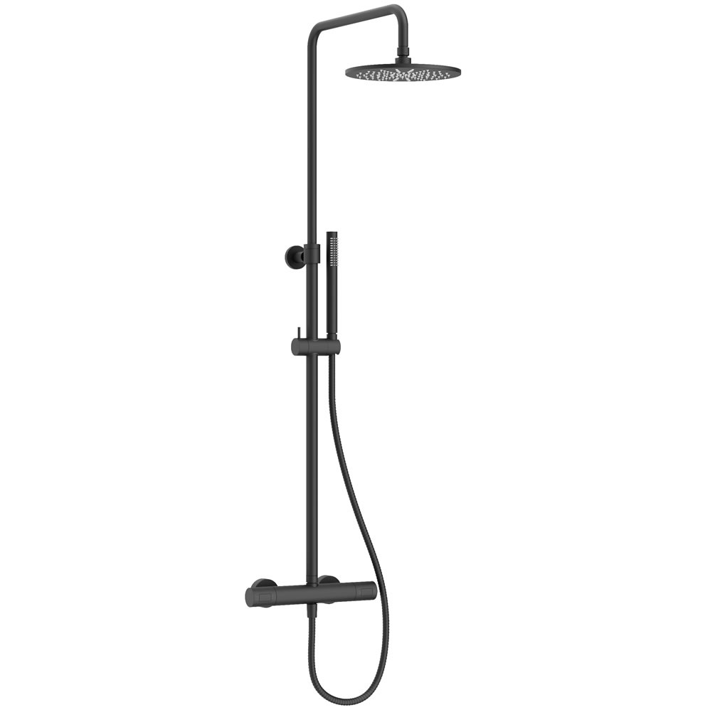 Cutout image of Crosswater Central Matt Black Thermostatic Shower Column