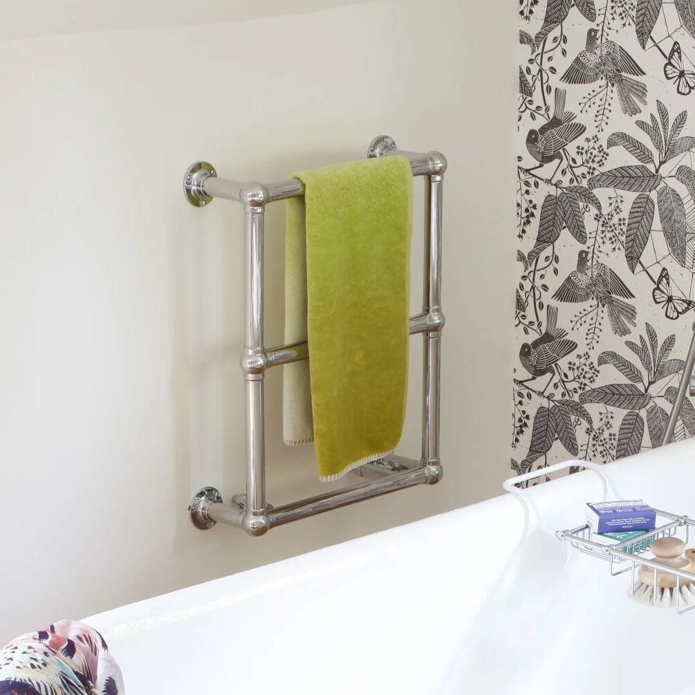 Lifestyle image of the The Sussex Range by JIS Fletching 635mm x 520mm Polished Stainless Steel Heated Towel Rail