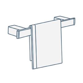 iconography image of a small compact bathroom towel rail