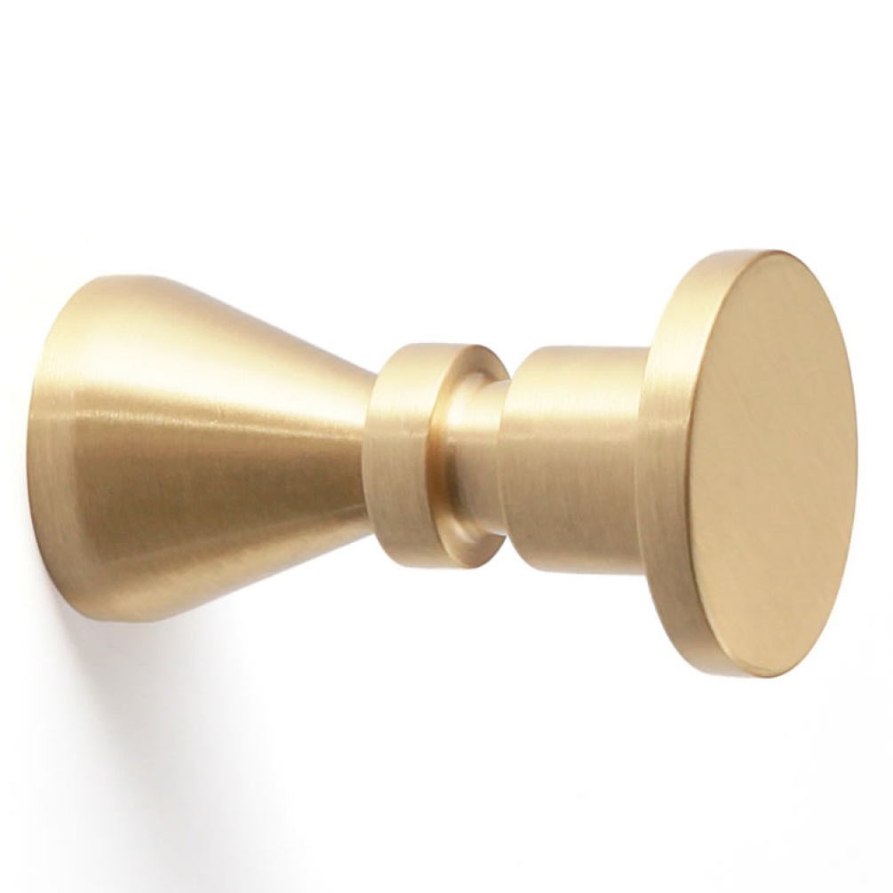 Cutout image of Origins Living Wilson Hook brushed brass.
