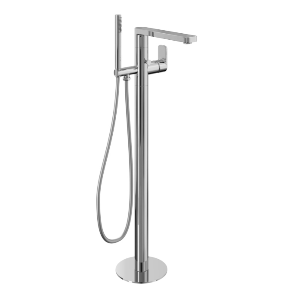 Product Cut out image of the Abacus Edge Chrome Freestanding Bath Shower Mixer