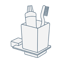 iconography image of a toothbrush holder storage cup