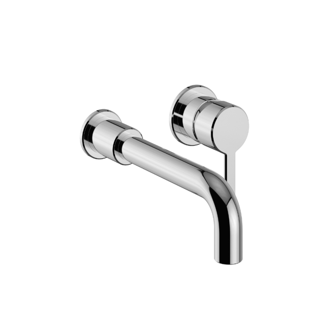 Heritage Dartmouth Chrome Wall Mounted 2 Tap Hole Basin Mixer