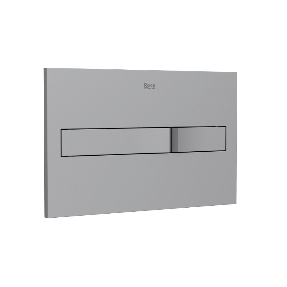 Product cut out image of the Roca Duplo One PL2 Grey Dual Flush Plate