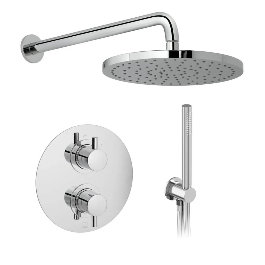 Cutout image of Vado Celsius Round 2 Outlet Thermostatic Shower Set